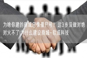 为啥你建的商城总像僵尸号？这3步没做对绝对火不了|为什么建设商城-软成科技